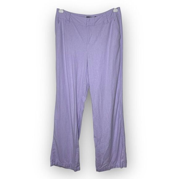Chadwicks Purple Linen Blend Wide Leg Pants Women’s Size 12 Tall - Picture 1 of 9